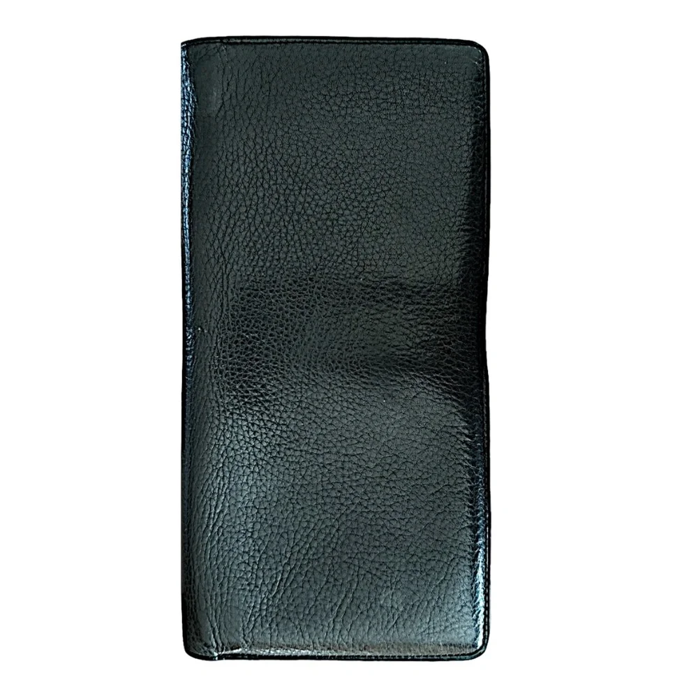 Motorola Vintage Black Leather Travel Document Holder Organizer Wallet Case Rare